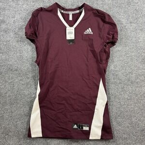 Adidas Shirt Mens Large Football Jersey WVN A1 Stock J Stretch Athletic  V Neck